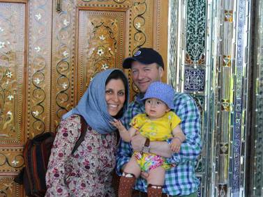 British-Iranian aid worker Nazanin Zaghari-Ratcliffe with her husband Richard Ratcliffe and their daughter Gabriella. Reuters