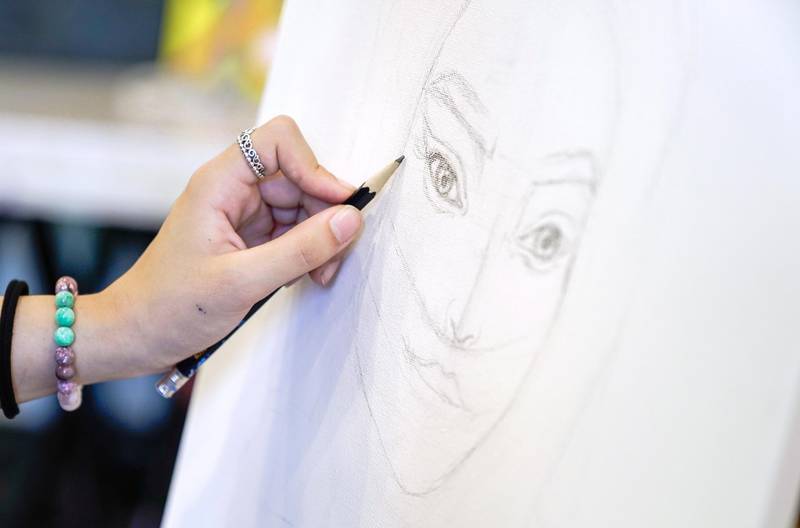 Dubai, United Arab Emirates, August 27, 2019.  Art Classes for Adults as a wellness trend at the Soul Art Center. --  Art student, Anna Everest.   Victor Besa/The NationalSection:  ACReporter:  Alexandra Chaves