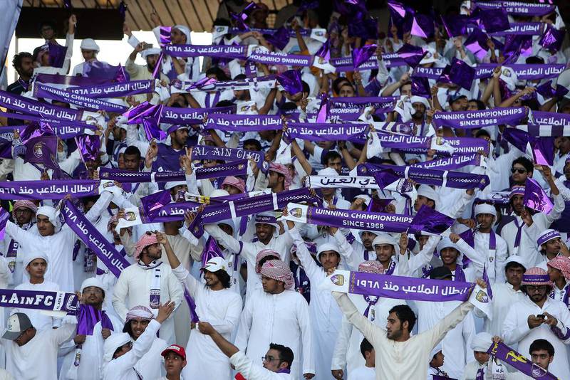 Supporters of Al Ain watching the President's Cup final on Sunday at Zayed Sports City Stadium. Pawan Singh / The National / May 18, 2014