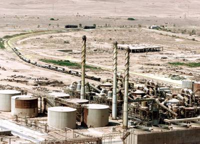Aerial view of the phosphate plant at Al Qaim in September 2002, which also housed a uranium extraction plant until it was destroyed during the 1991 Gulf war. AFP