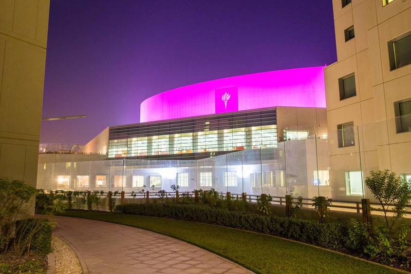 New York University Abu Dhabi (NYUAD) is lighting its campus pink in recognition of October as Breast Cancer Awareness Month. Courtesy NYU Abu Dhabi 