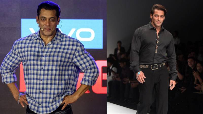 43 versus 53: today, left, Salman Khan still wears the same auspicious gemstone bracelet as he wore, right, when 43 in 2009. He does look quite different, however. EPA