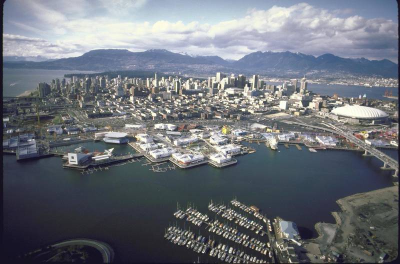 Vancouver, Canada, host of Canadian World's Fair, Expo 1986, which can be seen along the waterfront.  (Photo by Ben Martin/Getty Images)