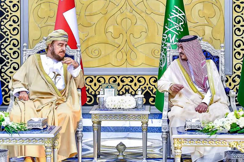 Prince Badr with Asaad bin Tariq Al Said, Oman's Deputy Prime Minister for International Relations and Co-operation Affairs. Photo: Spa