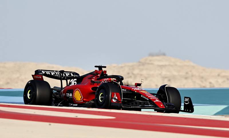 Ferrari's Charles Leclerc during testing. Reuters