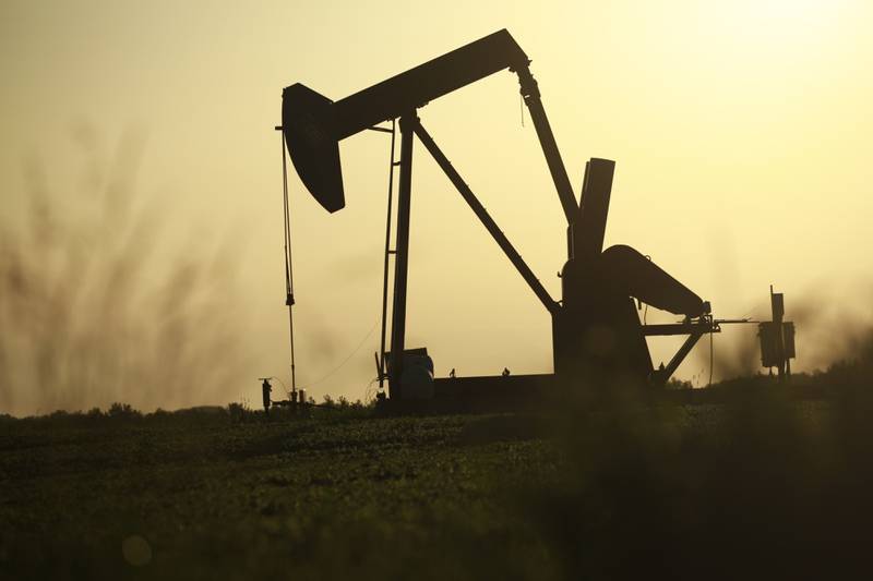 An oil pump jack at the New Harmony Oil Field in Grayville, Illinois. Oil prices remain volatile. Bloomberg