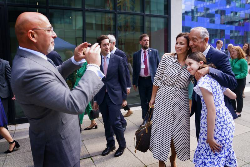 Mr Zahawi with Portugal's President Marcelo Rebelo de Sousa during a visit to Imperial College London in June. PA