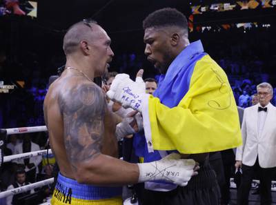 Oleksandr Usyk after winning his fight against Anthony Joshua. Action Images