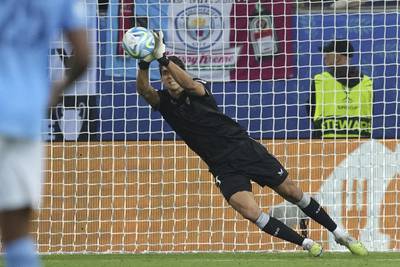 Sevilla's goalkeeper Bono makes a save. AP