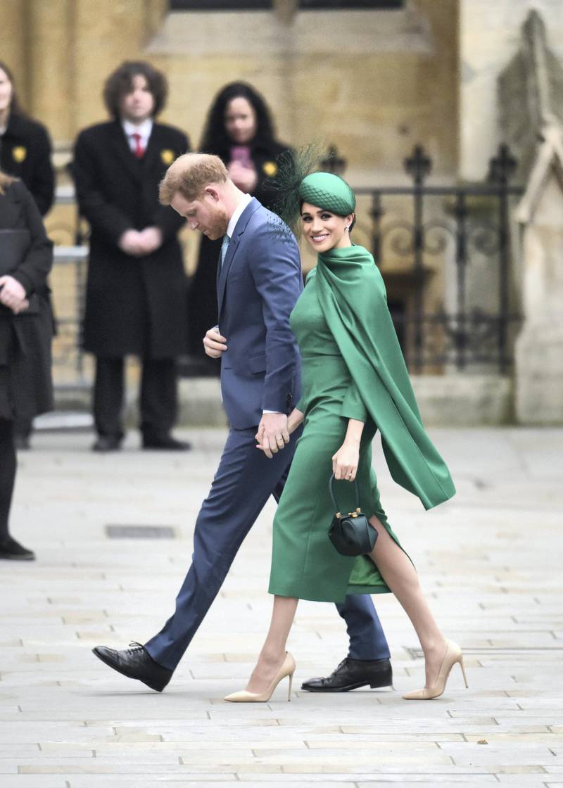 LONDON, ENGLAND - MARCH 09: Prince Harry, Duke of Sussex and Meghan, Duchess of Sussex attend the Commonwealth Day Service 2020 at Westminster Abbey on March 09, 2020 in London, England. The Commonwealth represents 2.4 billion people and 54 countries, working in collaboration towards shared economic, environmental, social and democratic goals. (Photo by Gareth Cattermole/Getty Images)