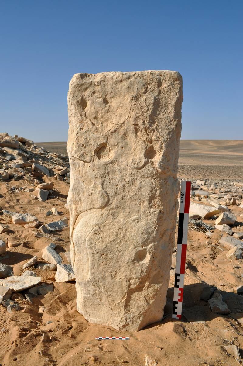 A 9,000-year-old stone carving found in Jordan shows the proportions of a desert kite. Photo: Plos One