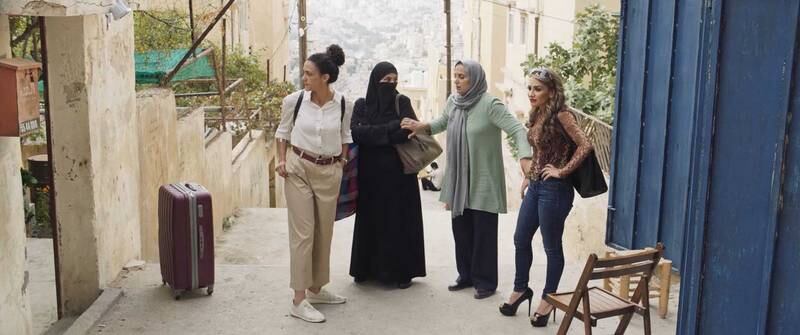 The four sisters are portrayed by a stellar cast, including (from left) Mariam Basha, Saba Mubarak, Farah Bseiso, and Hanan Hillo. Photo: Mad Distribution Films