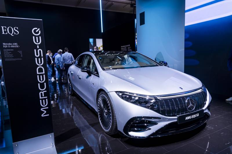 The Mercedes-Benz EQS won the 2022 World Luxury Car award. Getty Images