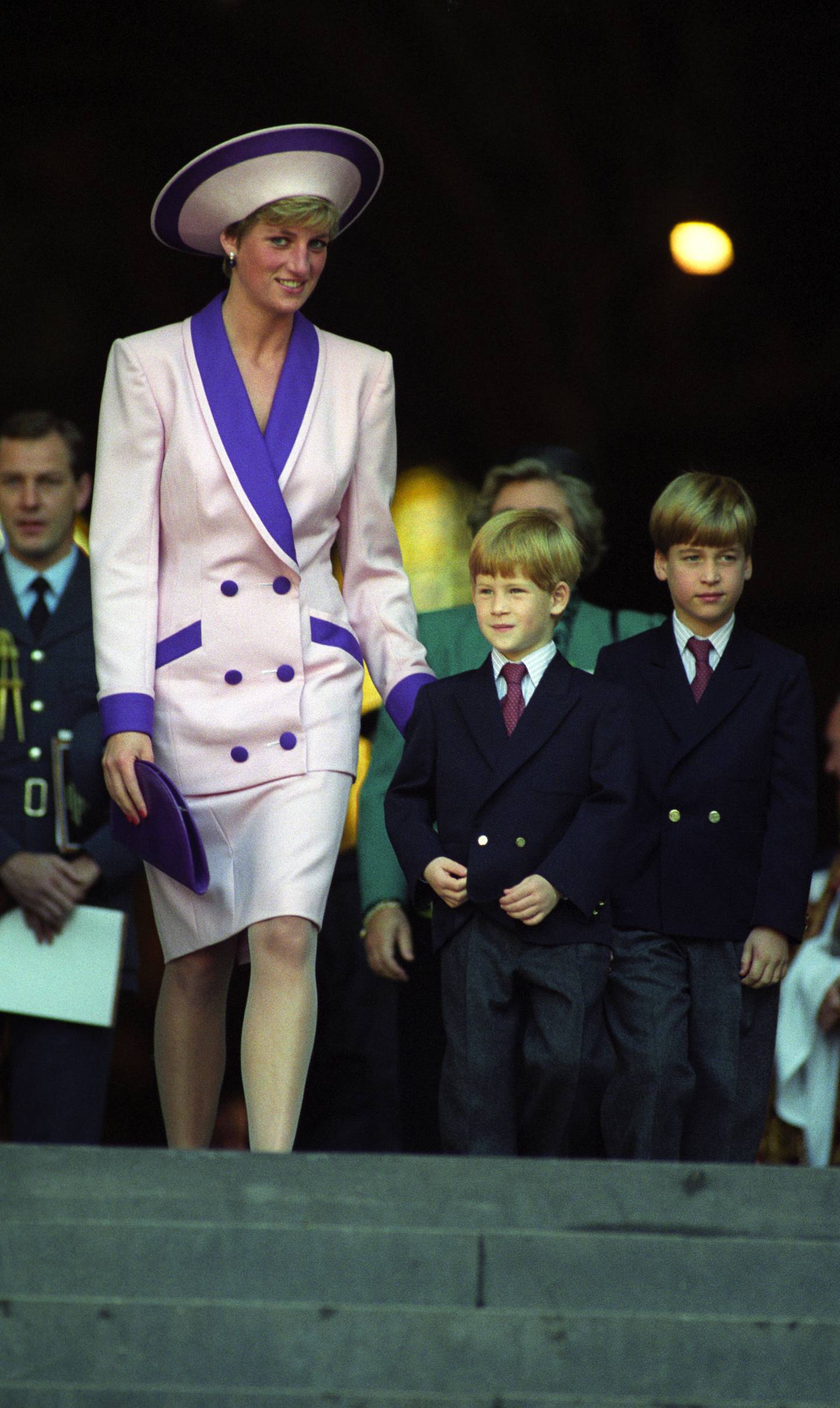 The Princess of Wales with Prince William, right, and Prince Harry, at a service at St Paul's Cathedral in London. PA
