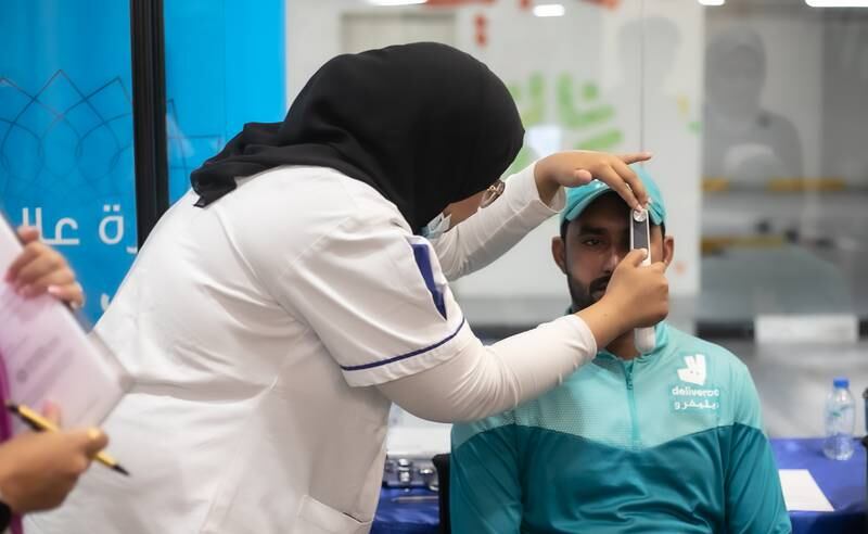 Dubai Healthcare City (DHCC) has organised the first periodic health check for delivery riders as part of its Riders' Corner initiative. Photo: DHCC