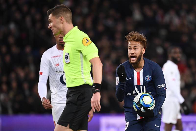 Despite the pleas, Neymar was left frustrated in PSG's match against Lille. AFP