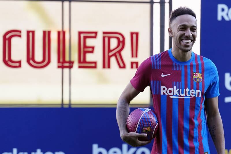 Pierre-Emerick Aubameyang enjoyed signing for Barcelona, but he won't be at the World Cup with Gabon. EPA