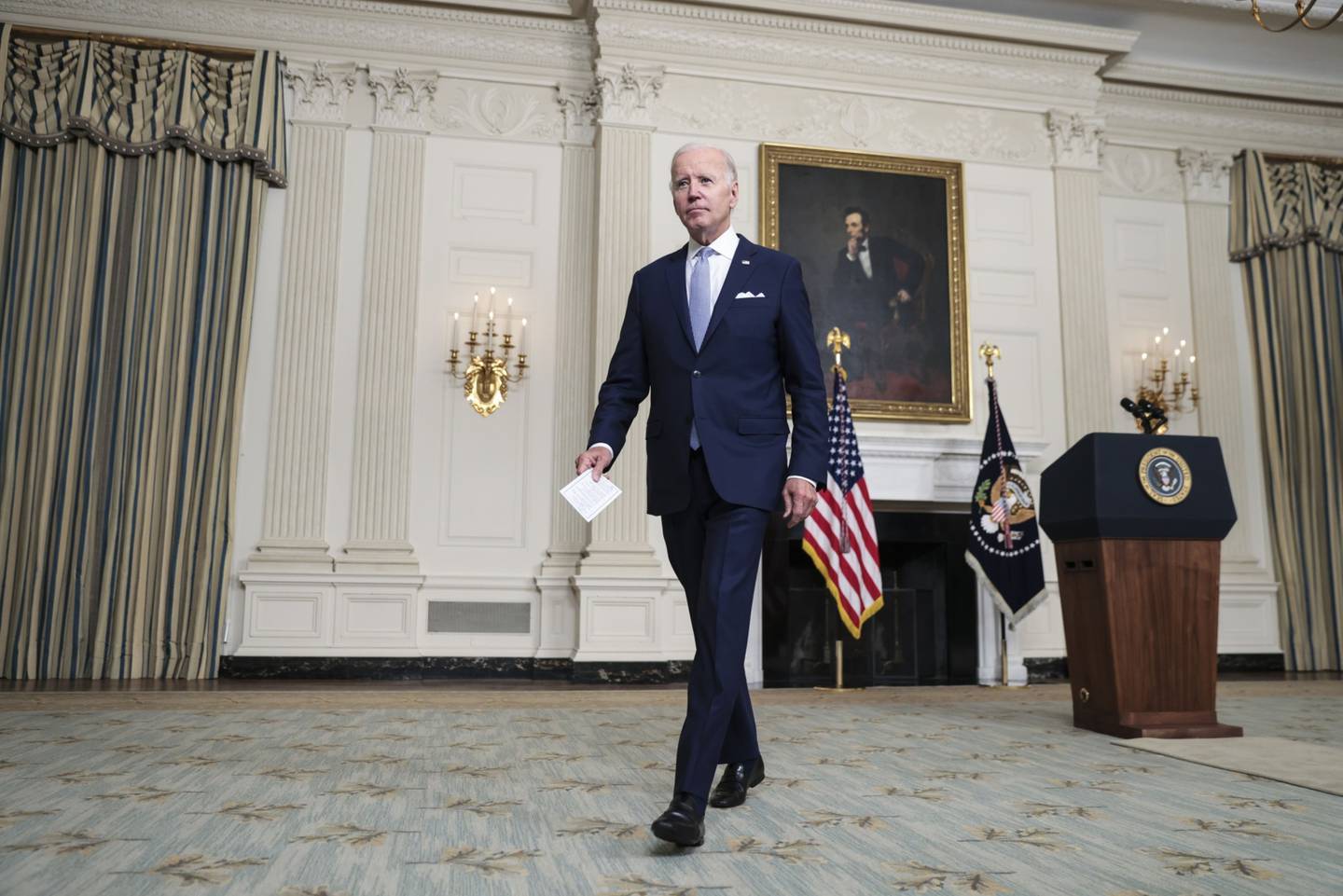 US President Joe Biden after a speech at the White House last month. Bloomberg
