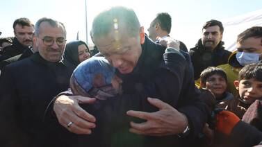 An image that illustrates this article Turkey and Syria earthquake: Erdogan visits disaster zone as death toll rises above 11,200