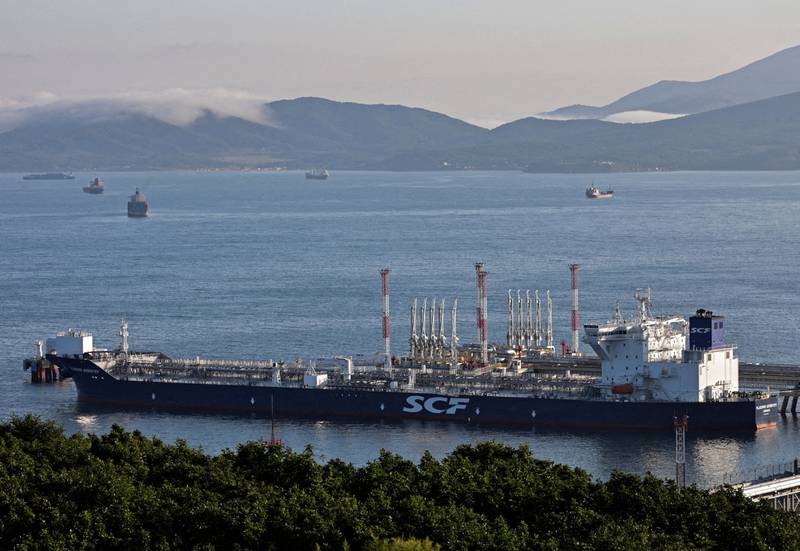 The Vladimir Arsenyev tanker at the Kozmino oil terminal near the port city of Nakhodka in Russia. Reuters