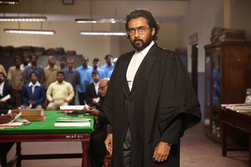 South Indian superstar Suriya plays a lawyer who fights for the powerless in 'Jai Bhim'. All Photos: Amazon Prime Video