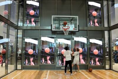 View of the NBA store at Yas Mall in Abu Dhabi. Pawan Singh / The National