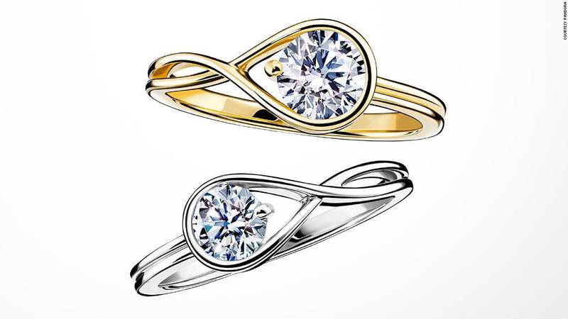 Pandora Brilliance rings use only lab-grown diamonds. Courtesy Pandora
