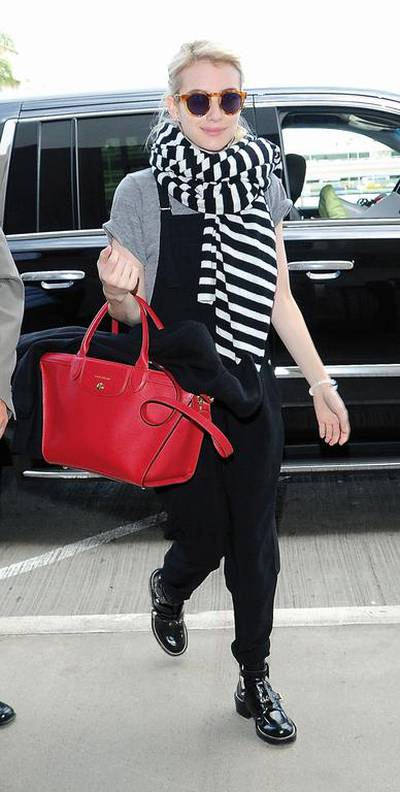 Jessica Chastain and Emma Roberts sport Longchamp