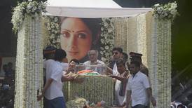 'Without you life is empty': Fans and celebrities line the streets to say final goodbye to Bollywood star Sridevi