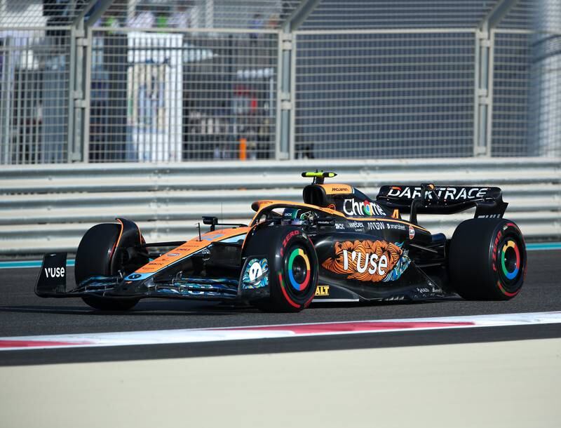 Lando Norris of McLaren during practice for the Abu Dhabi GP. Victor Besa / The National