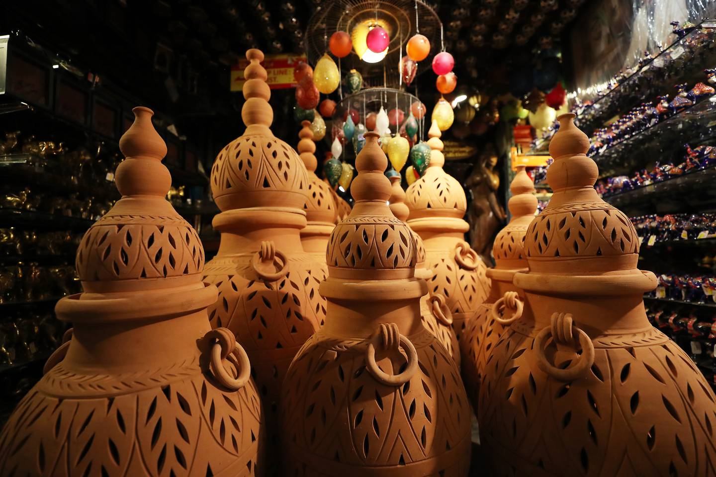Clay pots made in Ras Al Khaimah, with prices starting from Dh50 and going up to Dh5,000. Pawan Singh / The National
