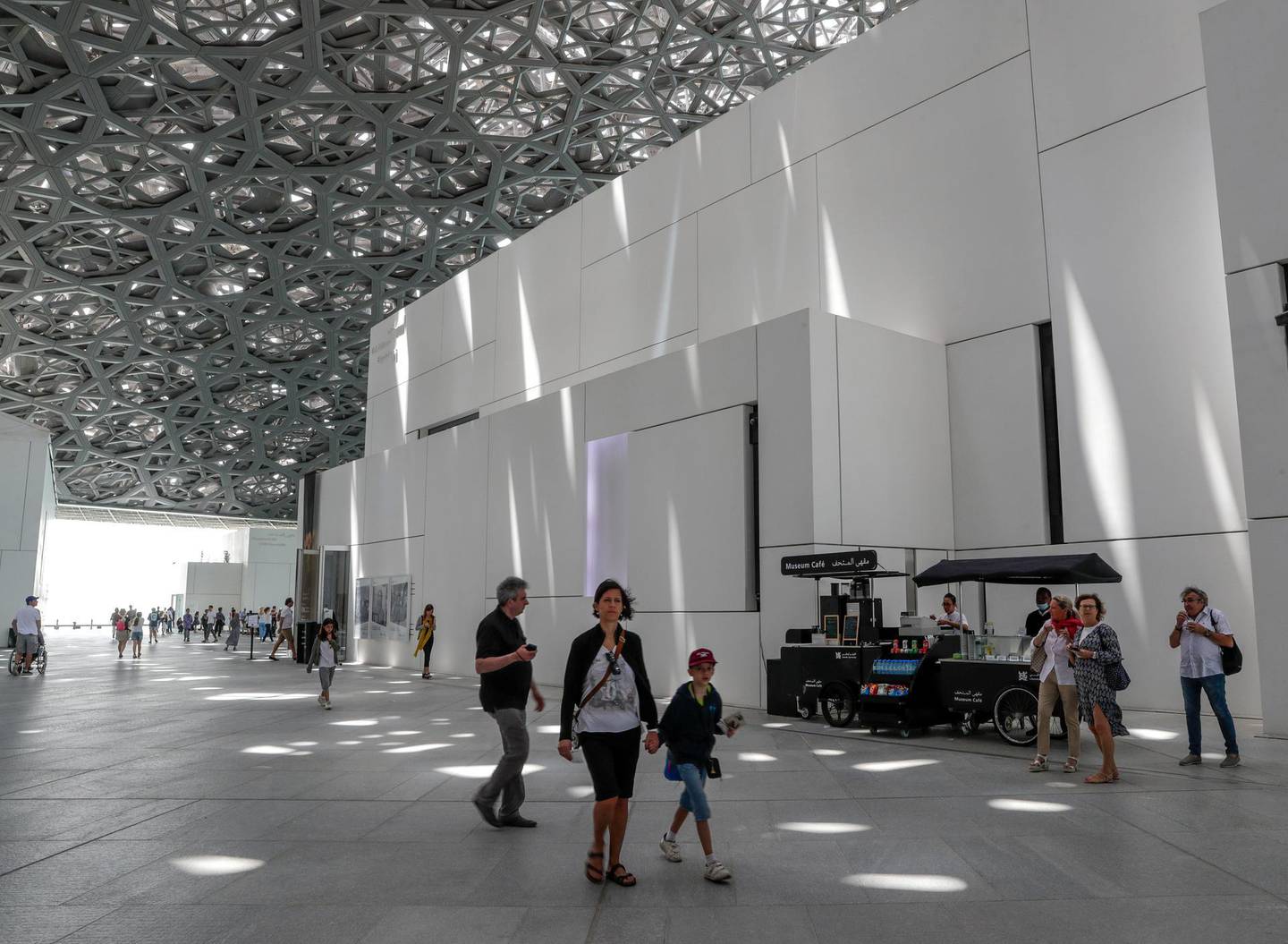 Abu Dhabi, April 23, 2019.    Photographs 1842-1896:  An early album of the world at Louvre Abu Dhabi. --  Visitors at the Louvre.Victor Besa/The National Section:  Arts & LifeReporter:  Melissa Gronlund