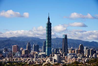 TAIPEI, TAIWAN - 2018/07/17: Taipei 101 and the nearby Nanshan Plaza dominate Taipei's skyline when viewed from the south of the city. (Photo by Craig Ferguson/LightRocket via Getty Images)