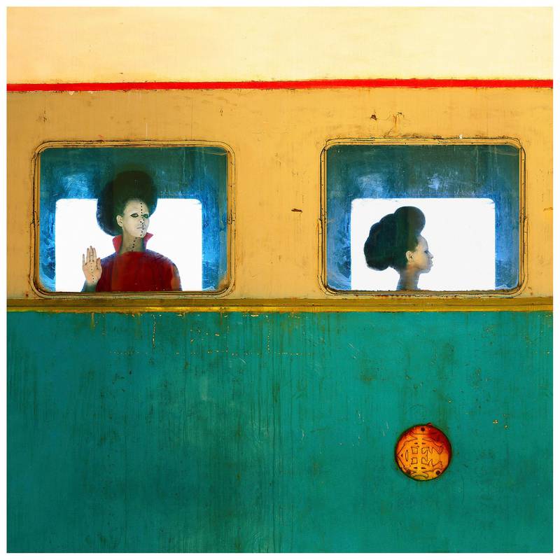 The work shown here is titled 'The Departure', from 'The World is 9' series. Aida Muluneh