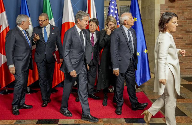G7 foreign ministers began two days of talks in Germany on Thursday. AP