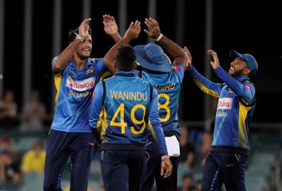 The Sri Lankans had the Prime Minister's XI on the mat in their Australia T20 series warm-up match before losing the game by one wicket in Canberra. Getty Images