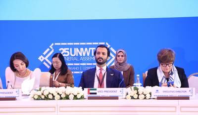 Abdulla bin Touq, UAE Minister of Economy, has led a delegation to the 25th UNWTO general assembly in Uzbekistan. Photo: Ministry of Economy