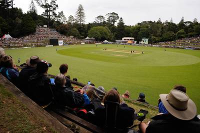 NEW PLYMOUTH, NEW ZEALAND - JANUARY 31:  A general view during the HRV Twenty20 cricket final between the Central Staggs and The Auckland Aces at Pukekura Park on January 31, 2010 in New Plymouth, New Zealand.  (Photo by Ross Land/Getty Images)