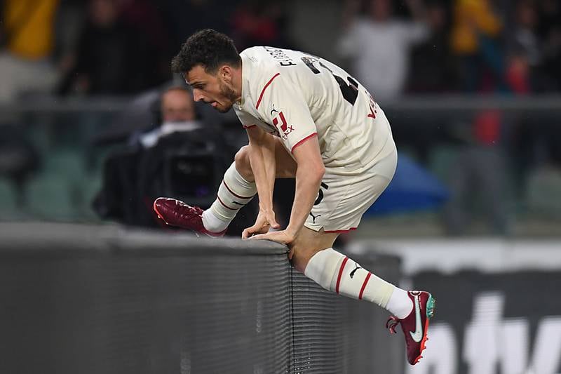 Alessandro Florenzi of AC Milan celebrates scoring to make it 3-1. Getty Images