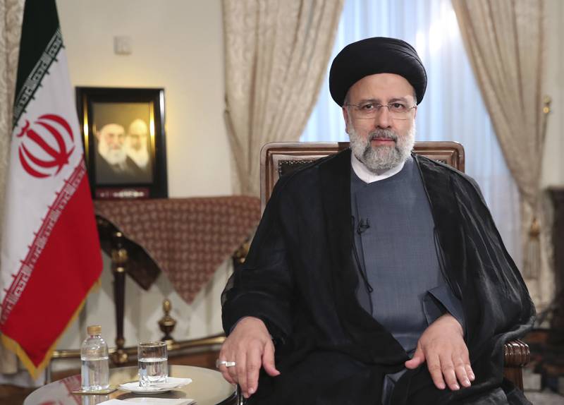 President Ebrahim Raisi is accused of involvement in the massacres of thousands of inmates in 1988. AP