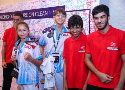 Team UAE and USA athletes ahead of the MMA Youth World  Championships which will be held at the Jiu-Jitsu Arena in Zayed Sports City, Abu Dhabi.