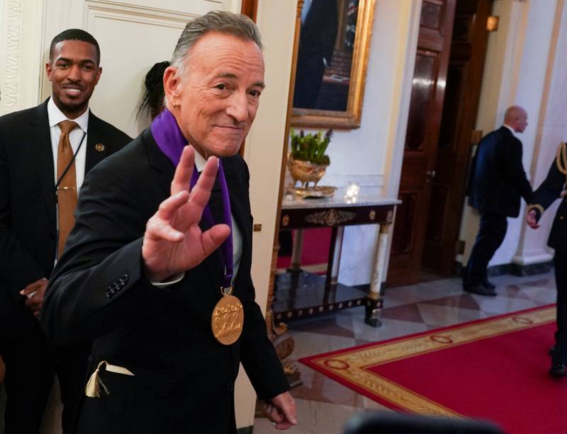 Springsteen departs with his National Medal of Arts. Reuters