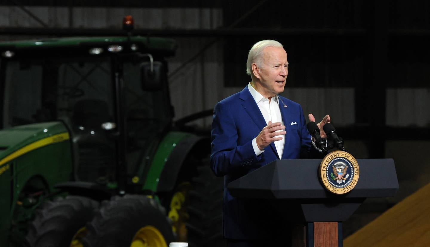 US President Joe Biden favours the use of American biofuels to ease the pain of rising fuel prices. EPA 