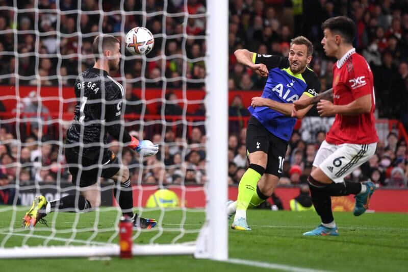 Harry Kane 7 – Showcased his range of passing with a pinpoint cross-field pass to Doherty in the first half. Had two shots saved by De Gea. Getty
