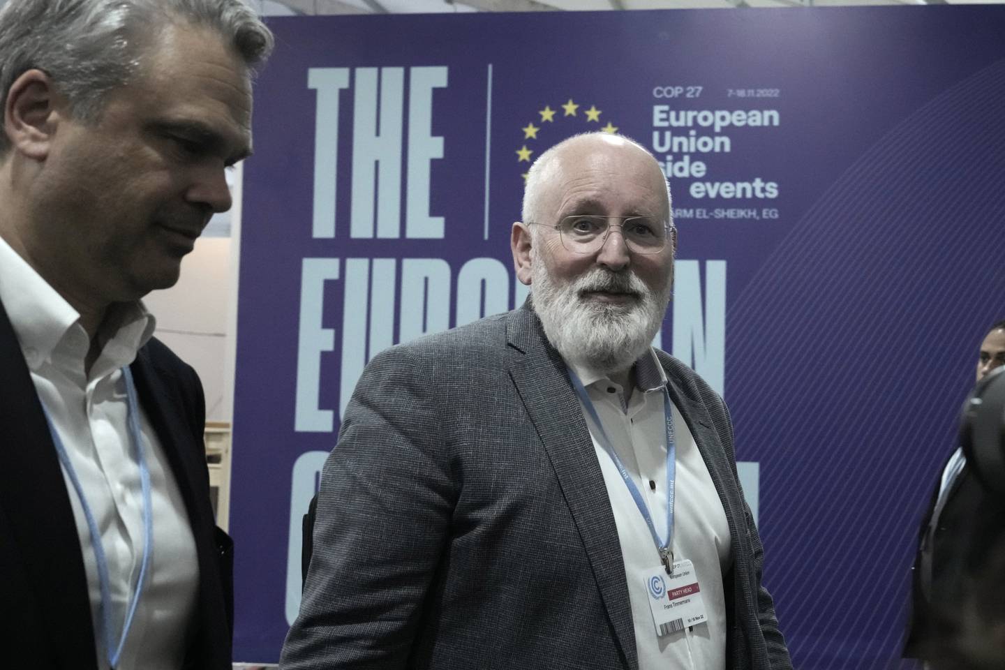 EU climate chief Frans Timmermans at the Cop27 summit in Egypt. AP