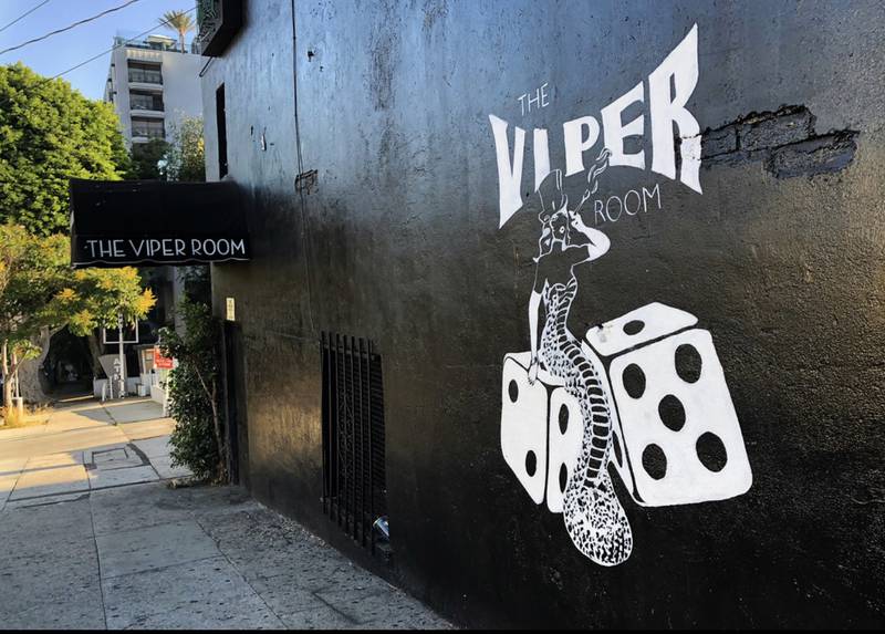 Actor River Phoenix died from an overdose on this sidewalk outside the Viper Room in Los Angeles, California. Photo: Tyler Merbler
