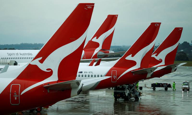 Qantas aircraft on the tarmac at Melbourne International Airport. Reuters