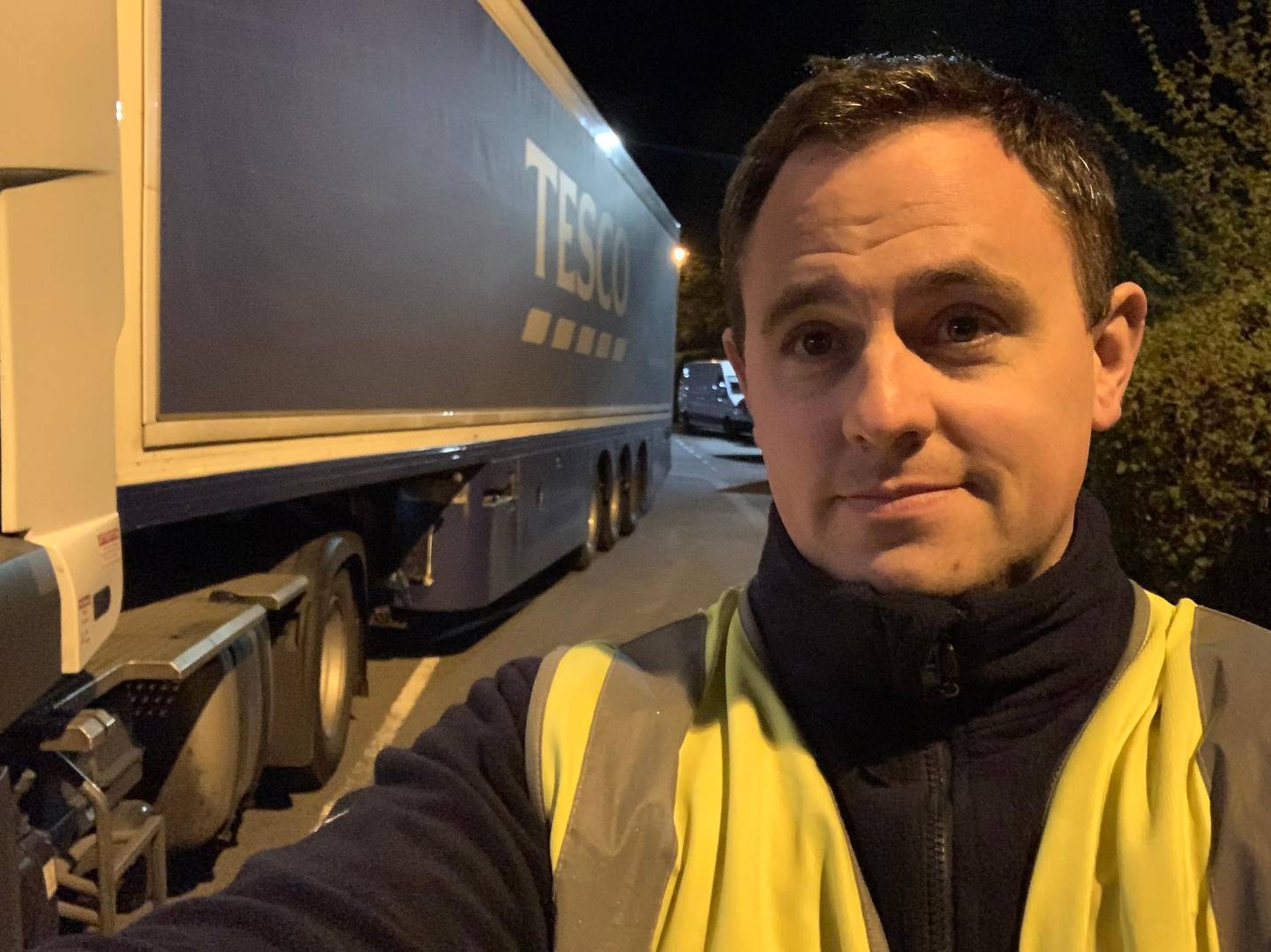 Aaron Leventhal who lost his job at FlyBe and is now working as a truck driver delivering supplies in the coronavirus outbreak.
