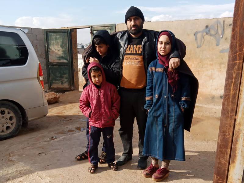 Wael Mishal, a father of five from the Idlib province had  to run out in to pouring rain when the earthquake hit Northwest Syria.