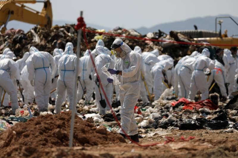 Hong Kong police search a landfill site for the remains of murdered model and influencer Abby Choi. EPA